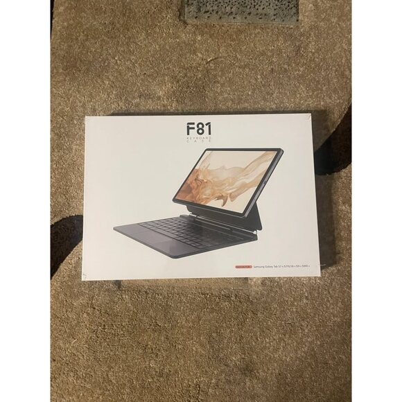 Black Keyboard Case for Samsung Galaxy Tab S7+/S7 FE/S8+/S9+/S9 FE+/S10+ 12.4" - Picture 1 of 8